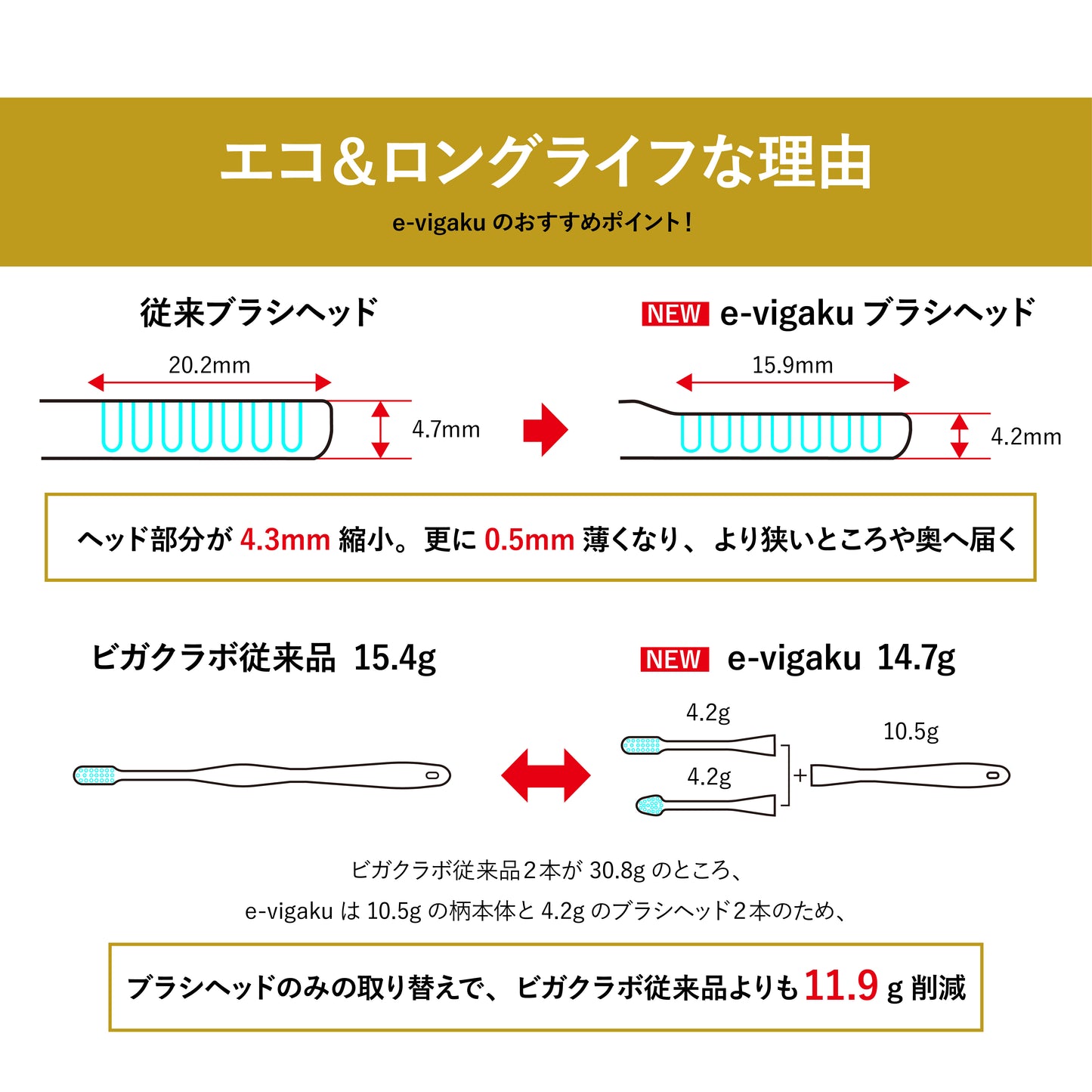 【期間限定】e-vigaku差し替え用ブラシ やわらかフラットコンパクトタイプ